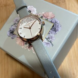Olivia Burton Wishing Watch With 30mm White Face With Floating Crystals
